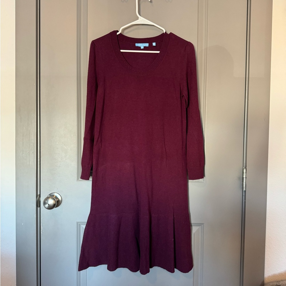 Draper James Deep Red Long Sleeve Dress